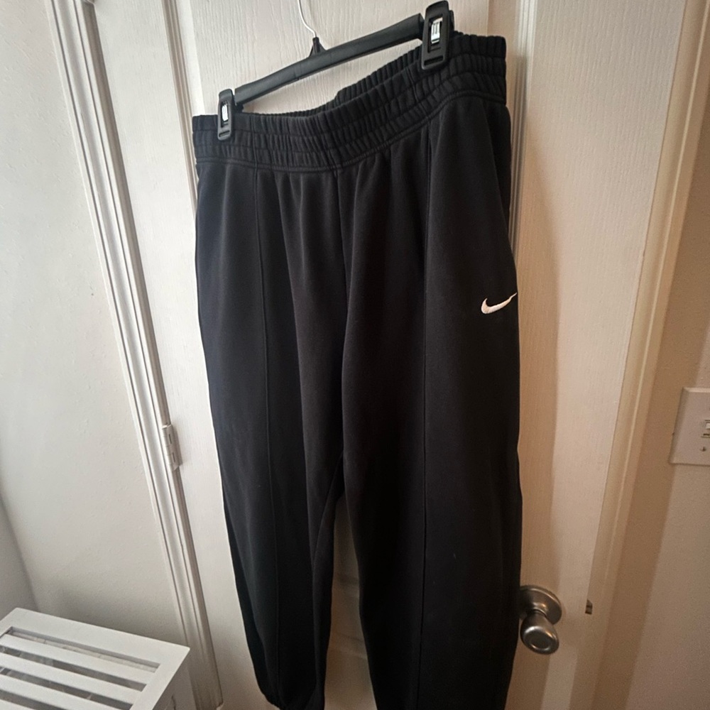 Nike Black Jogger Sweatpants with White Logo